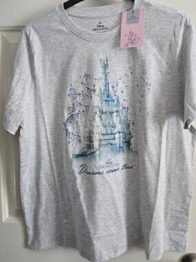 Disney Princess Castle Dreams Come True Gray T-Shirt Disney Parks